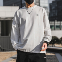 春秋薄款长袖t恤男士纯棉内搭卫衣打底衫秋衣男生帅气上衣服ins潮