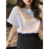 纯棉短袖t恤女夏装2020年新款字母上衣学生宽松打底小衫潮ins