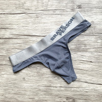 男士丁字裤青年低腰性感涤纶丝滑透气孔面料小内裤t裤gay