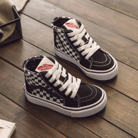 儿童帆布鞋高帮男童鞋子2021年新款春秋款潮女童板鞋小童童鞋