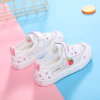 童鞋女童小白鞋夏季儿童网鞋透气网面小女孩布鞋中大童帆布鞋