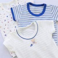 3件装夏季新款儿童短袖t恤男宝宝纯棉薄竹节棉半袖打底衫无荧光