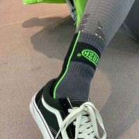 拼接颜色时尚百搭中筒运动袜女纯棉健身瑜伽短袜透气防滑袜子潮