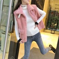 羊羔毛马甲女2020秋冬新款外穿毛毛背心短款皮毛一体羊羔绒坎肩潮