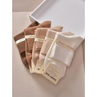 大地色系5双纯色中筒棉袜春夏纯棉莫兰迪基础舒服短袜薄ins