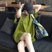 2021夏季新款短袖t恤女学生宽松中长款韩版百搭白色ins半袖上衣潮