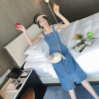 牛仔背带裙女春季2020新款行吊带裙子时尚潮百搭显瘦长款连衣裙