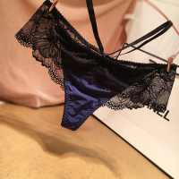 欧美奢华诱惑性感蕾丝边 火辣透视情趣丁字裤 t裤纯棉底裆 内裤女