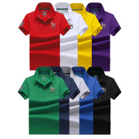 夏季短袖t恤男式纯棉体恤翻领宽松大码中青年t恤半袖polo衫男潮