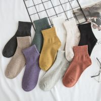 袜子女中筒袜秋冬季纯棉纯色短筒袜夏季薄款短袜ins潮学院风运动