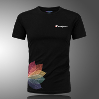 新款短袖t恤男士圆领修身丝光手感棉大码半袖潮夏装