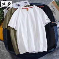短袖t恤潮男装简约超火ins上衣韩版夏季新款刺绣宽松体恤衫