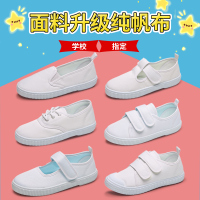儿童帆布鞋女童小白鞋男童运动鞋白布鞋幼儿园室内小学生白色球鞋