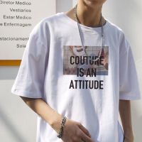 夏季含棉短袖男装宽松大码t恤欧美青少年上衣街头衣服学生打底衫