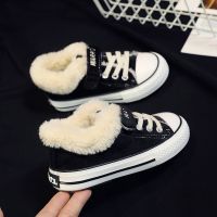 童鞋2018冬季新款儿童加厚保暖棉鞋中大童帆布鞋男童女童鞋