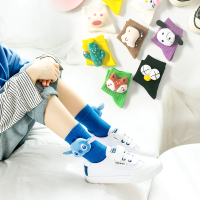 春秋薄款纯棉儿童中筒袜子男女童宝宝夏季可爱超萌亲子卡通公仔袜