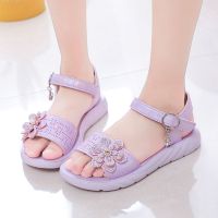 女童凉鞋2020夏新款女孩子透气沙滩鞋公主时尚花朵女宝宝跑步凉鞋