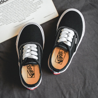 wansi儿童帆布鞋2021新款春秋男童黑色童鞋韩版百搭日系女童板鞋