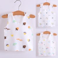 婴儿背心夏季新生儿纯棉马甲护肚男初生宝宝春秋吊带薄款坎肩扣女