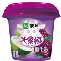 蒙牛大果粒酸牛奶桑葚椰果果粒三角杯260g