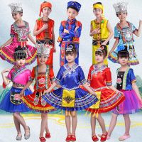 六一儿童苗族演出服壮族表演服傈傈族舞台服男女童合唱舞蹈服