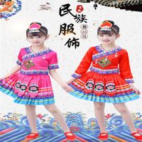 少数民族表演服儿童苗族演出服三月三六一彝族壮族服民族舞蹈服