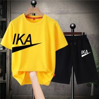 童装男童套装2021新款夏装中大童夏季男孩纯棉儿童短袖t恤两件套9