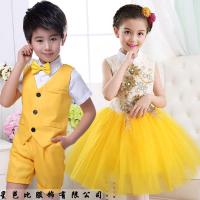 六一儿童节幼儿园表演服黄色男女童合唱演出服小学生朗诵比赛服装