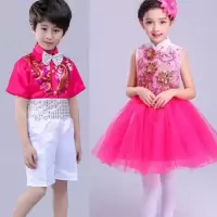 六一儿童演出服合唱服小学生合唱团女童公主裙幼儿园舞蹈表演服装