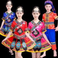 幼儿童少数民族服装女童男苗族演出服广西壮族三月三彝族舞蹈服饰