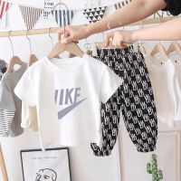 男童夏装套装儿童夏季新款女童纯棉t恤宝宝上衣大中小童两件套潮