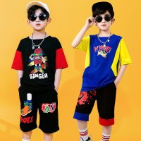 六一儿童演出服男童夏装嘻哈街舞套装幼儿园合唱舞蹈服表演服装潮