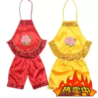六一儿童演出服服装荷花红肚兜短裤套装舞蹈服幼儿园表演服