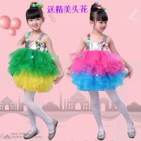 新款六一儿童演出服小孩表演服女童纱裙小学生蓬蓬裙幼儿园舞蹈服