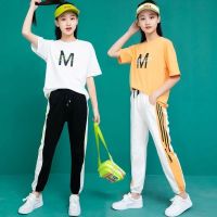 女童夏季套装2021新款洋气女中大童儿童运动两件套初中生大童套装