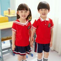 幼儿园园服夏装短袖连衣裙学院风儿童合唱班服运动校服套装小学生