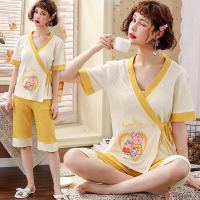 坐月子服孕妇睡衣套装2020秋冬季产后10月份辣妈哺乳衣纯棉外出穿