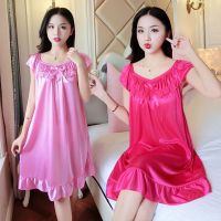 夏季性感冰丝吊带女睡衣薄款休闲背心女士睡裙宽松加大码家居服