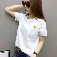 纯棉短袖t恤小邹菊宽松显瘦字母印花圆领大码