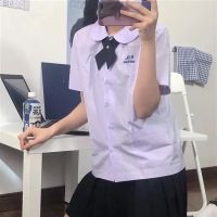 夏季学院风泰国校服高中女学生短袖衬衫jk制服上衣百搭衬衣基础款