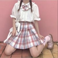 2021新款夏季雪纺翻领花边衬衫lolita女内搭短袖上衣学院风衬衣女