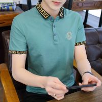 新疆棉夏季男士短袖衫韩版时尚潮流半袖高品质翻领t恤衫男