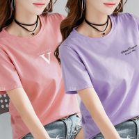棉单件两件夏装女大码纯棉短袖t恤女韩版胖mm宽松上衣女春秋