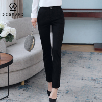 DEBRAND西裤女2022春秋新款百搭高腰垂感显瘦烟管裤直筒休闲裤