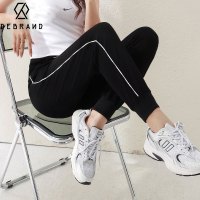 DEBRAND运动裤女春秋季款2021新款束脚宽松直筒显瘦休闲裤子潮