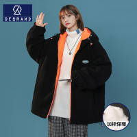 DEBRAND棉服女羊羔绒外套加绒棉袄洋气棉衣2021新款潮冬季秋冬款
