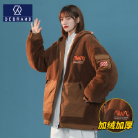 DEBRAND冬季羽绒棉服女2021年新版宽松学生棉衣秋冬季羊羔绒外套