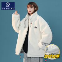 DEBRAND棉服女冬季加厚棉袄洋气羊羔绒棉衣外套2021新款网红