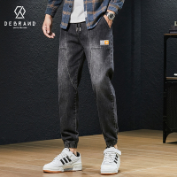 DEBRAND牛仔裤男士秋冬季宽松休闲运动潮流帅气束脚水洗裤子男ins