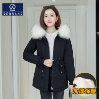 DEBRAND棉服女冬季新款大毛领连帽棉袄显瘦时尚加厚保暖棉衣外套